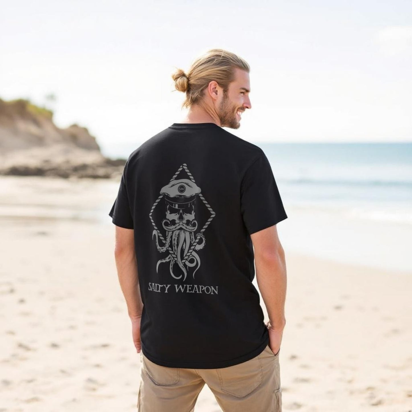 SALTY WEAPON COASTAL TEE – NAUTICAL OCTOPUS LOGO | CLASSIC T-SHIRT (4 COLORS)
