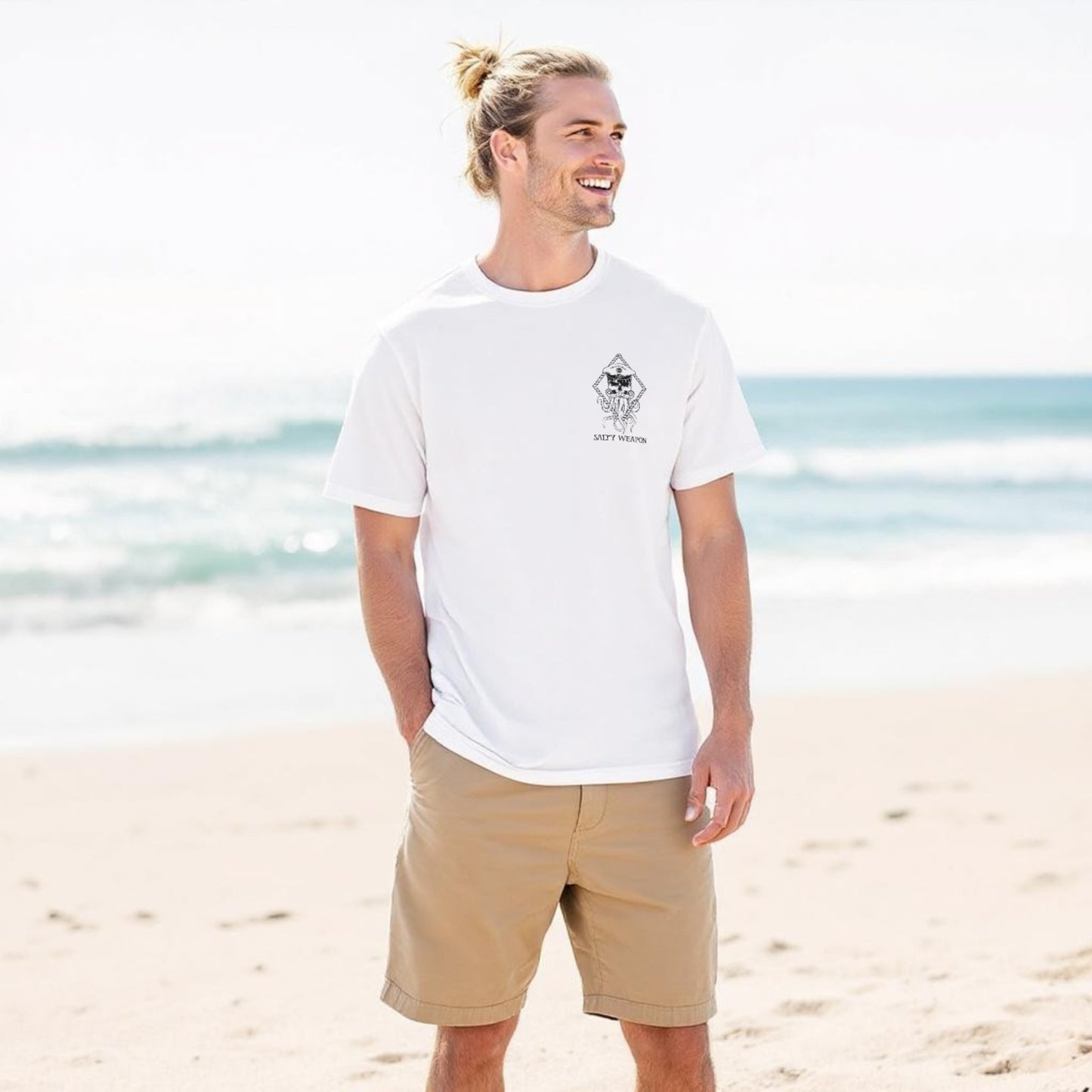 SALTY WEAPON COASTAL TEE – BLACK NAUTICAL OCTOPUS LOGO | CLASSIC T-SHIRT (3 COLORS)