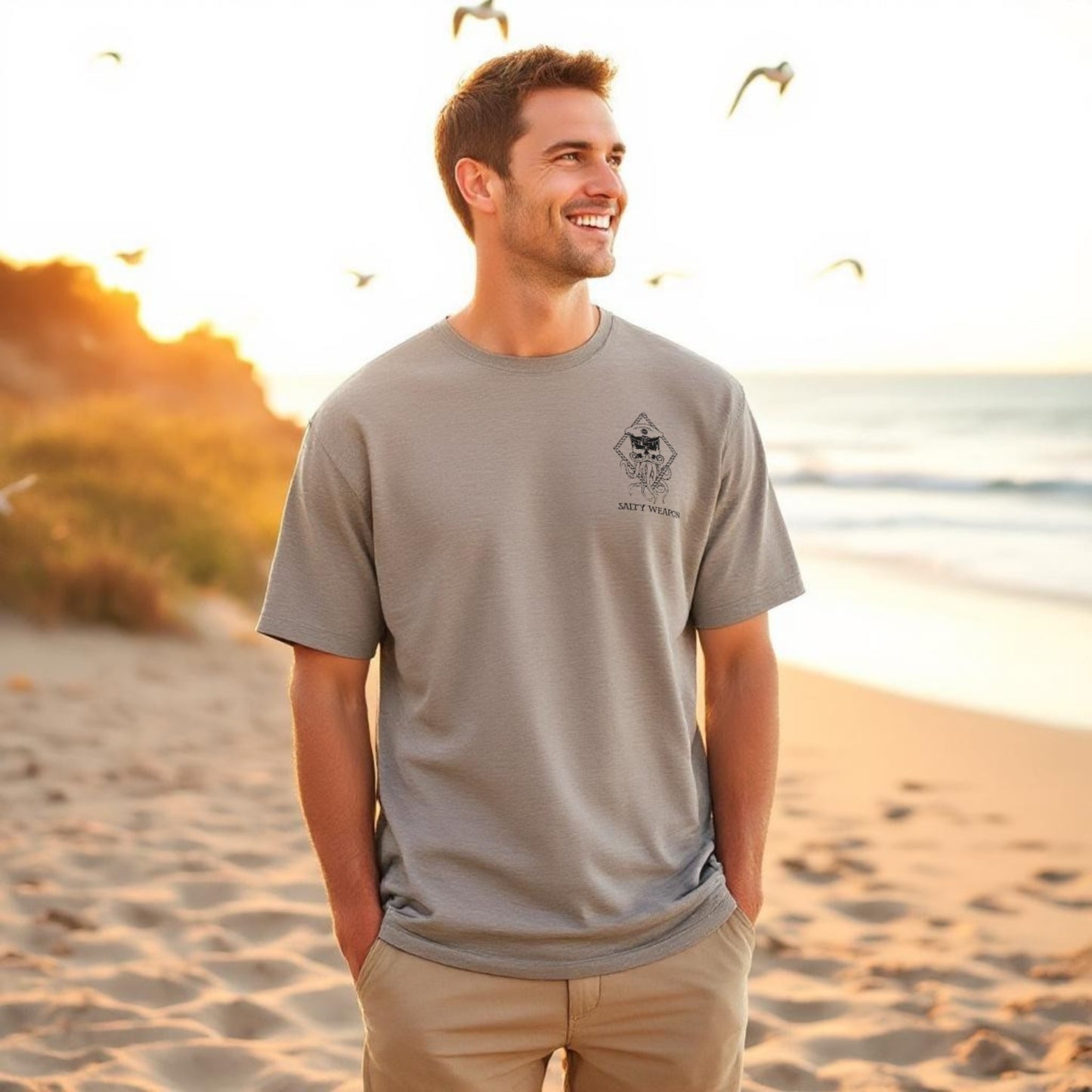 AMERICAN FLAG COASTAL TEE – SALTY WEAPON PATRIOTIC T-SHIRT (6 COLORS)