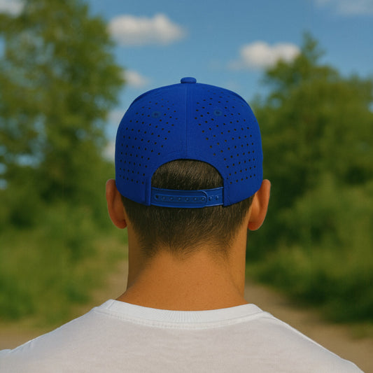 SALTY WEAPON 7-PANEL TRUCKER HAT – WATER-RESISTANT COASTAL PERFORMANCE CAP WITH WHITE NAUTICAL LOGO (3 COLORS)