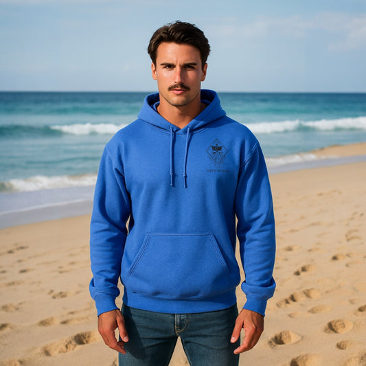 SALTY WEAPON FLEECE HOODIE – AMERICAN FLAG COASTAL DESIGN | PATRIOTIC LIFESTYLE HOODIE (3 COLORS)