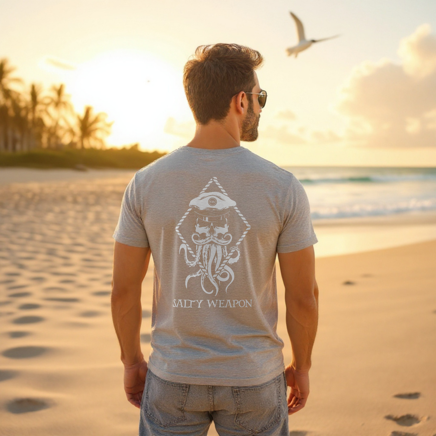 SALTY WEAPON COASTAL TEE – NAUTICAL OCTOPUS LOGO | CLASSIC T-SHIRT (4 COLORS)