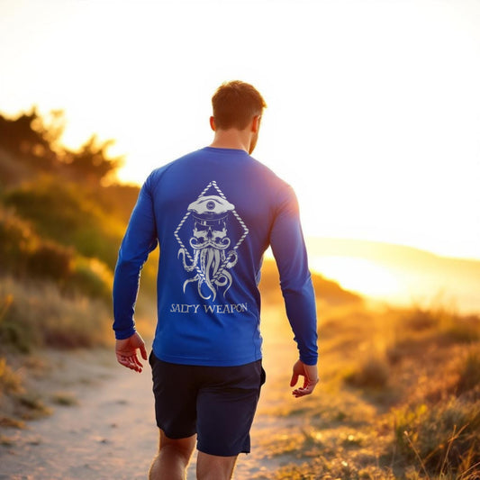 SALTY WEAPON UV LONG SLEEVE SHIRT – PERFORMANCE SUN SHIRT WITH WHITE NAUTICAL LOGO (3 COLORS)