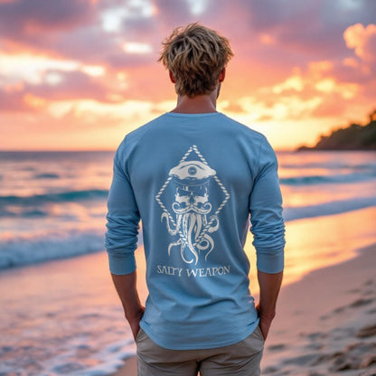 SALTY WEAPON UV LONG SLEEVE SHIRT – PERFORMANCE SUN SHIRT WITH WHITE NAUTICAL LOGO (3 COLORS)