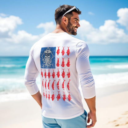 🔥 SALE – SALTY WEAPON UV PERFORMANCE SHIRT – AMERICAN FLAG LONG SLEEVE FOR FISHING & OUTDOORS (2 COLORS)