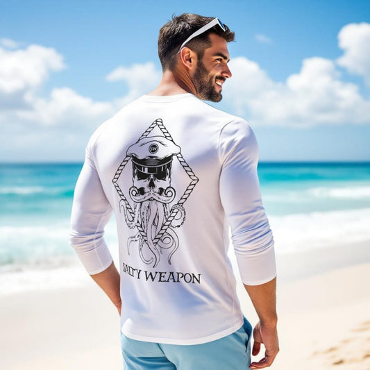 SALTY WEAPON UV LONG SLEEVE SHIRT – PERFORMANCE SUN SHIRT WITH BLACK NAUTICAL LOGO (2 COLORS)