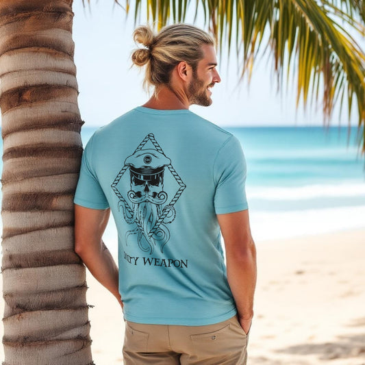 SALTY WEAPON COASTAL TEE – BLACK NAUTICAL OCTOPUS LOGO | CLASSIC T-SHIRT (3 COLORS)