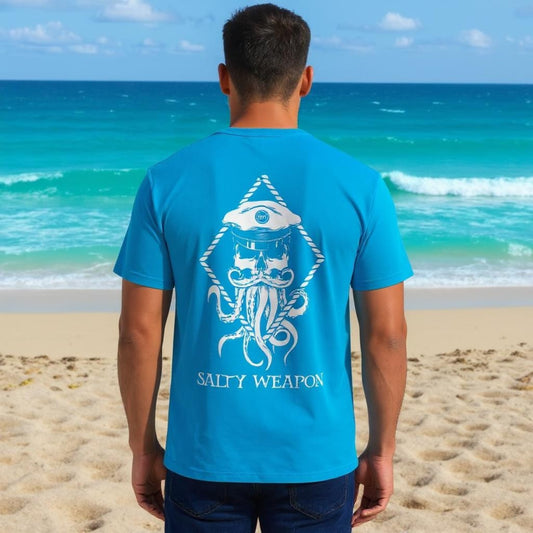 SALTY WEAPON COASTAL TEE – NAUTICAL OCTOPUS LOGO | CLASSIC T-SHIRT (4 COLORS)