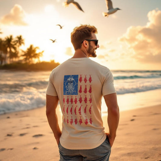 AMERICAN FLAG COASTAL TEE – SALTY WEAPON PATRIOTIC T-SHIRT (6 COLORS)