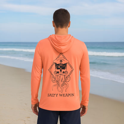 SALTY WEAPON HOODED UV SHIRT – PERFORMANCE SUN HOODIE | BLACK NAUTICAL LOGO (3 COLORS)