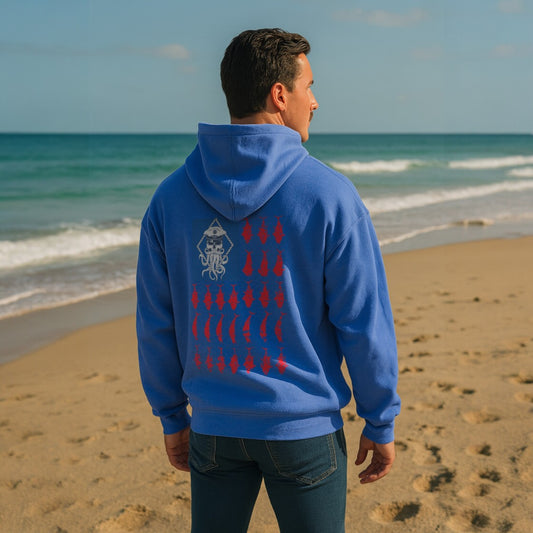 SALTY WEAPON FLEECE HOODIE – AMERICAN FLAG COASTAL DESIGN | PATRIOTIC LIFESTYLE HOODIE (3 COLORS)