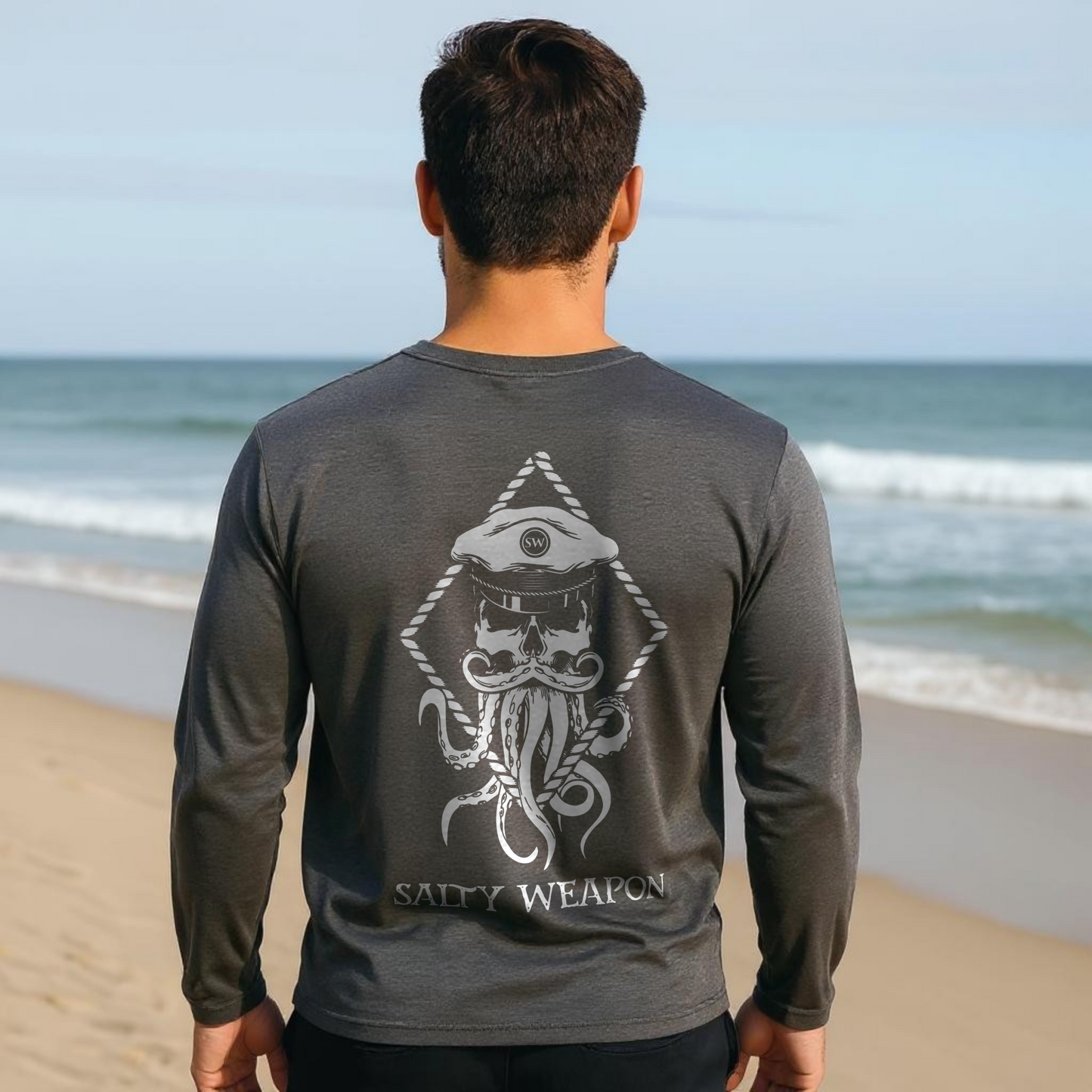 SALTY WEAPON UV LONG SLEEVE SHIRT – PERFORMANCE SUN SHIRT WITH WHITE NAUTICAL LOGO (3 COLORS)