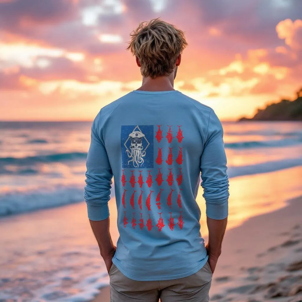 🔥 SALE – SALTY WEAPON UV PERFORMANCE SHIRT – AMERICAN FLAG LONG SLEEVE FOR FISHING & OUTDOORS (2 COLORS)