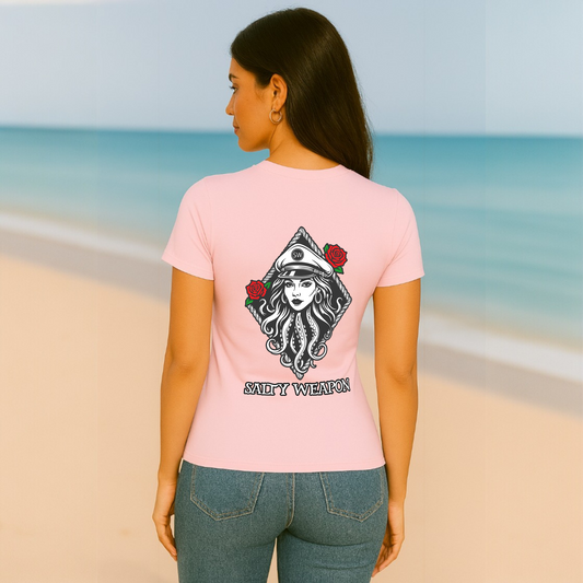 SALTY WEAPON WOMEN’S SHORT SLEEVE TEE – COASTAL LIFESTYLE SHIRT (3 COLORS)
